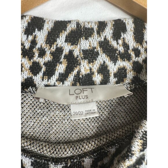 Loft Plus Animal Print Pullover Sweater size 20/22 Brown/Tan - Picture 2 of 7